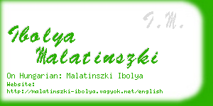 ibolya malatinszki business card